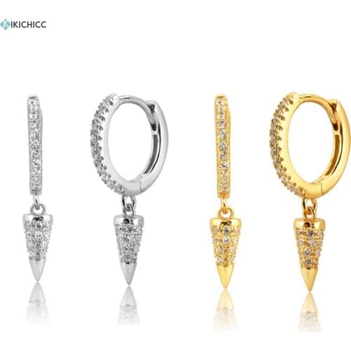 ANDYWEN 925 Sterling Silver Gold Zircon Spike Drop Earring 2020 Crystal Luxury Women Piercing Fashion Jewelry Ohrringe Peniente