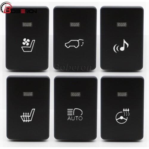 Blue LED Light Steering Wheel Heating Button Switch For Toyota Camry Prius Corolla Seat Ventilate Trunk Switch DC12V