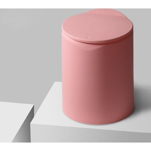 Standing Round Trash Bin Nordic Pink Modern Kitchen Trash Can Paper Basket Rangement Cuisine Household Cleaning Tools BD50WB