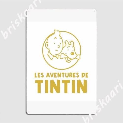 Tintin Metal Signs Wall Designing Plaques Wall Cave Tin sign Posters