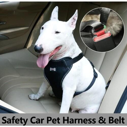 Comfortable Adjustable Vehicle Seat Belt Breathable Collar Safety Belt for Dog Pet Supplies