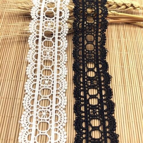 Double-Edges Water-Soluble Lace Trim Off White 15yards/Pack DIY Skrit Collar African Lace Fabric 2021