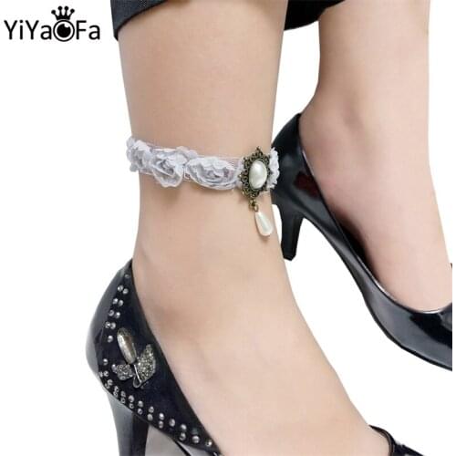 YiYaoFa Vintage Lace Anklet for Women Accessories Gothic Jewelry Lady Beach Anklet Bracelet Summer Foot Jewelry LA-37