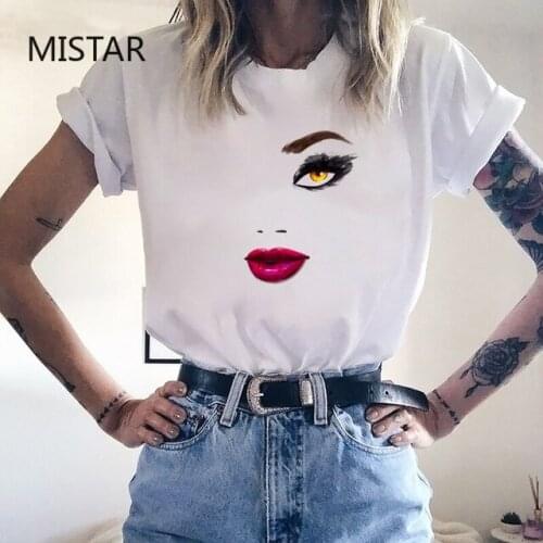 Aesthetic Beauty Eyelashes Print Graphic tee shirt Harajuku Makeup Art Rose Vogue T-shirt women Fashion white top female
