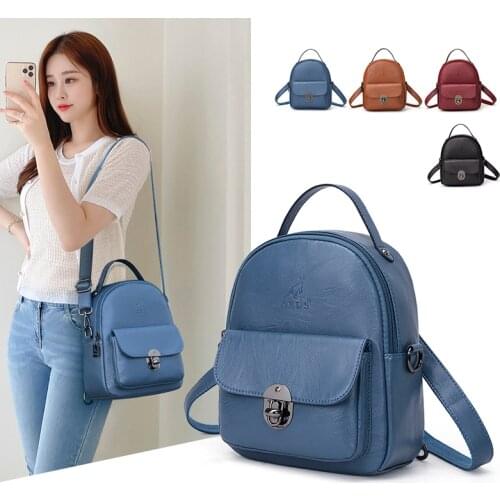 Womens Backpack School Backpacks for Teenage Girls Small Travel Back Pack Fashion Woman Backpack 2021 Soft Pu Leather