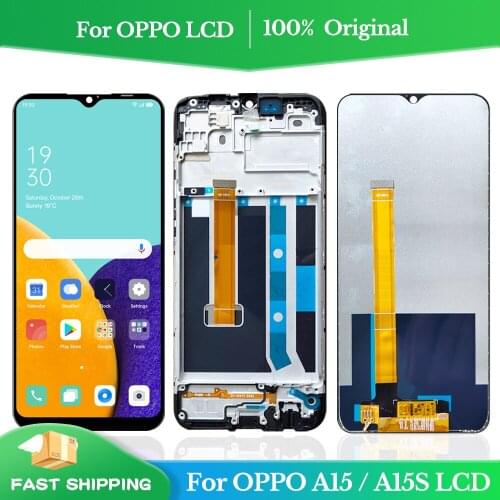 6.52" Original For Oppo A15S CPH2179 LCD Display Screen Touch Screen Digitizer With Frame For OPPO A15 CPH2185 LCD Display