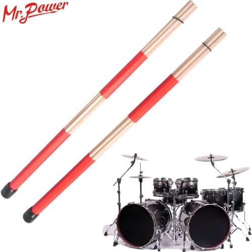 1 Pair 40cm Rods Jazz Drum Brushes Drum Sticks 7 Dowels Red Drumsticks Customized Thunder Rod for Percussion Accessories