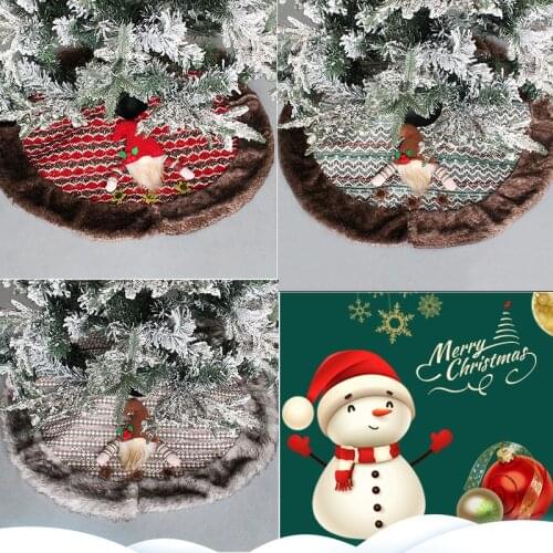 1Pcs Round Christmas Tree Skirt Apron Floor Carpet Xmas Decor Gifts