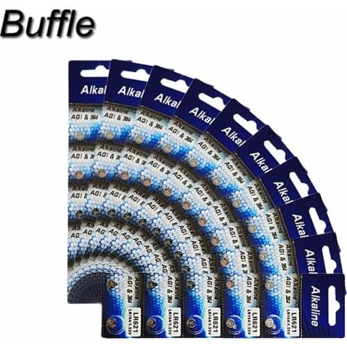 100Pcs/10Packs AG1 364 SR621SW TR621SW CX60 621 SR60 LR60 1.5V Alkaline Button Cell Coin Battery For Watches Toys