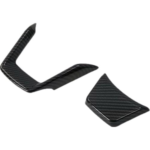 2Pcs Car Interior Steering Wheel Panel Decoration Cover Trim Fit for Subaru Forester SK 2019 Carbon Fiber Grain