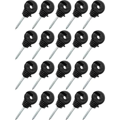 20PCS Ring Post Wood Post Insulator Screw-in Ring Insulator Plastic Electric Fence Insulator Set for Wood Post