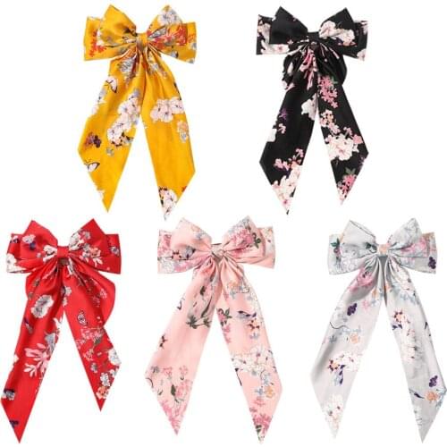 2021 New Fashion Bowknot Ribbon Simple Satin Clip Hair Ornament Hairpin Barrette for Women Girl Accessories Headwear