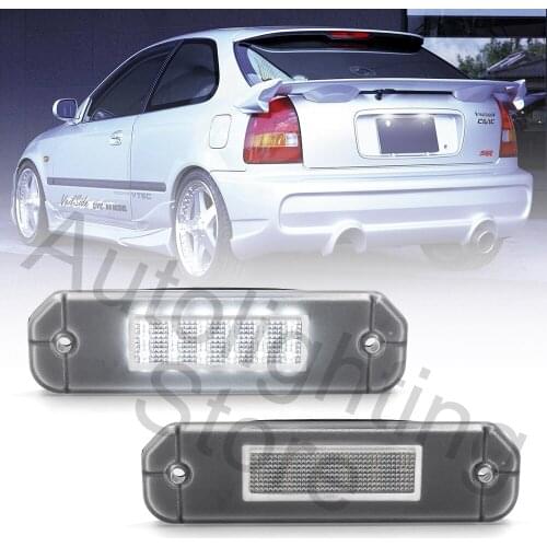 2X LED License Number Plate Light Canbus Error Free for Honda Civic 1992-2000 EG EH EJ EM Del Sol Led Rear Tag Lamps