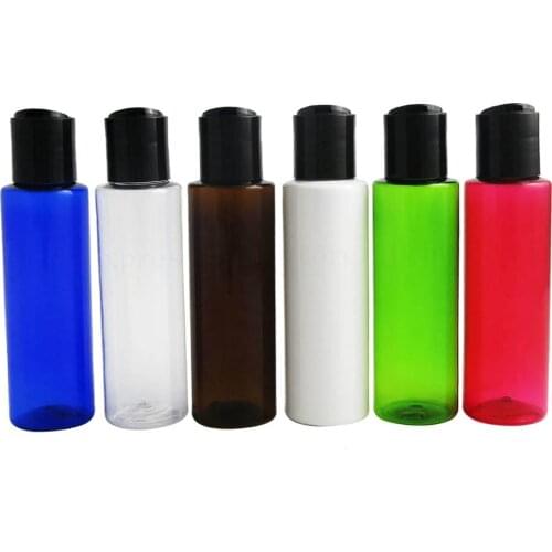 30pcs 100ml Multicolor Empty Plastic Cosmetic Cream Bottle Refillable Disc Cap Shampoo Lotion Press Bottles Blue White Amber