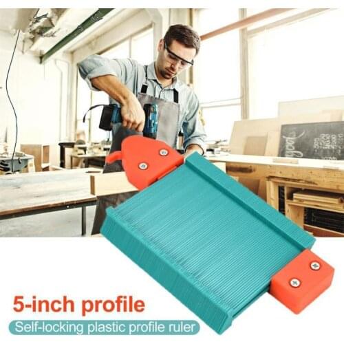 5 inch Self-locked Profile Copy Duplicator Contour Gauge Wood Marking Tool Self-locking Plastic Profile Ruler for Tile Laminate