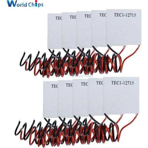 10pcs/lot TEC1 12715 TEC1-12715 12V TEC Thermoelectric Cooler Peltier 40*40MM 12V-15.4V 15A Peltier Elemente Module (TEC1-12715)