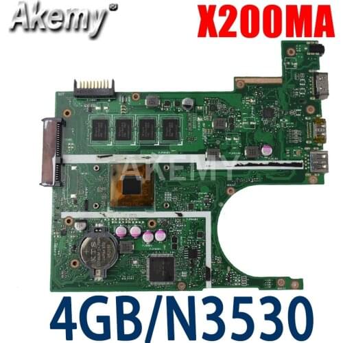 90NB04U1-R00201 X200MA Laptop Motherboard For ASUS F200M X200MA Mainboard N3530 CPU 4GB RAM