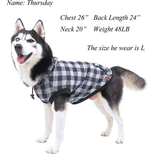 Free Shipping Dog Jacket Designer Warm Plaid 3 Color Winter Dog Coats Pet Clothes Elastic Small to Large Dog Clothes Winter