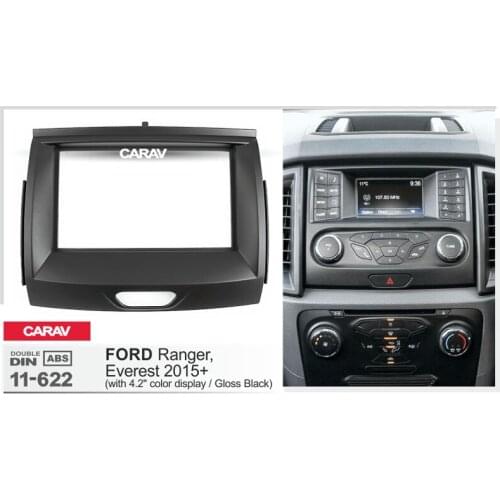 CARAV 11-622 Top Quality Radio Fascia for FORD Ranger, Everest 2015+ (with 4.2" col Stereo Fascia Dash CD Trim Installation Kit