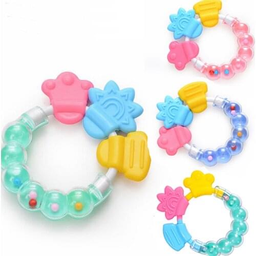 Baby biting Teether infant silicone tooth Teethers gum molar tooth fixation apparatus bell tooth gum Baby Teether