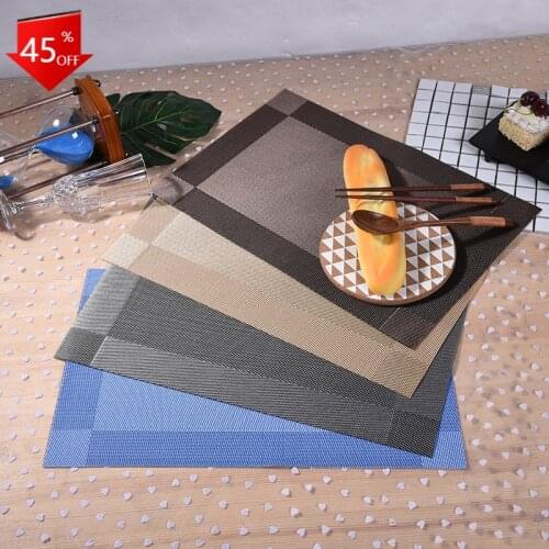 1PC PVC Eco-Friendly Western Placemat Non-slip Anti-fouling Placemat Insulation Table Coaster Kitchen Restaurant Supplies