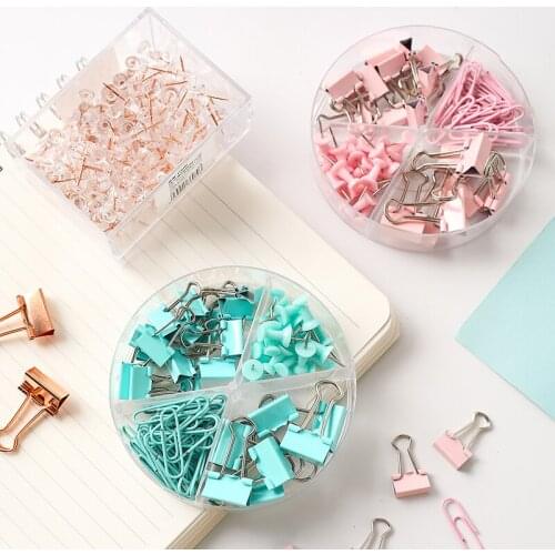 Deli Stationery Clip Office Supplies Clip Paper Clip Paper Clips Office Accessories Binder Clips Paperclips Rose Gold Stationery