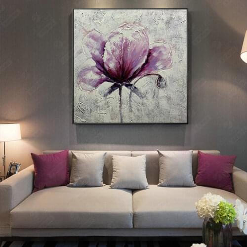 Pure hand-painted peony flower oil painting living room hotel restaurant decoration painting handmade painting