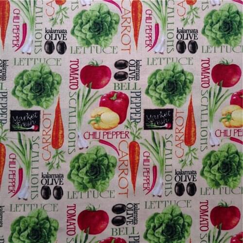 Beautiful 100% Cotton Fabric Chili Pepper Vegetables Digital Print Sewing Material DIY Home Patchwork Dress Clothing