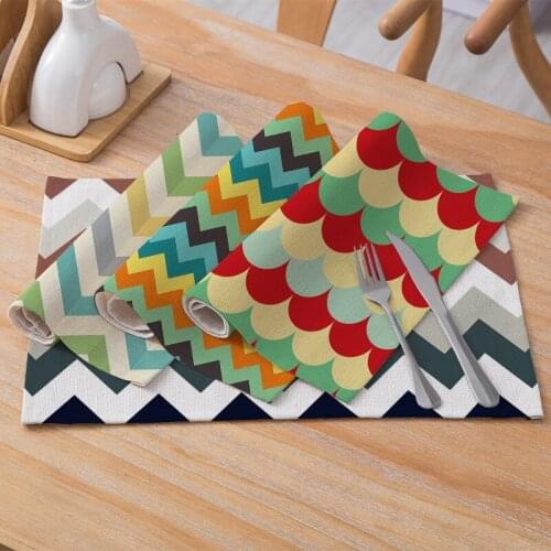 Fashion Single Stripe Printing Placemats for Table Heat Insulation Home Decor Table Mat Dinning Kitchen Accessories Tablecloth