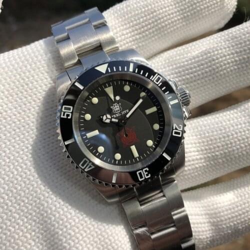 STEELDIVE mens automatic watches,men dive watch self wind mechanical wristwatch 200m waterproof C3 luminous NH35 Sapphire Mirror