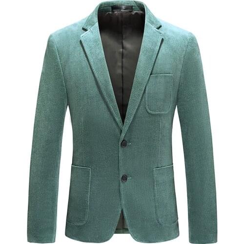Men Blazers Slim Fit Formal Casual Corduroy Autumn Winter Suit Jackets Business Work Daily Life Party Single Breasted 2 Buttons