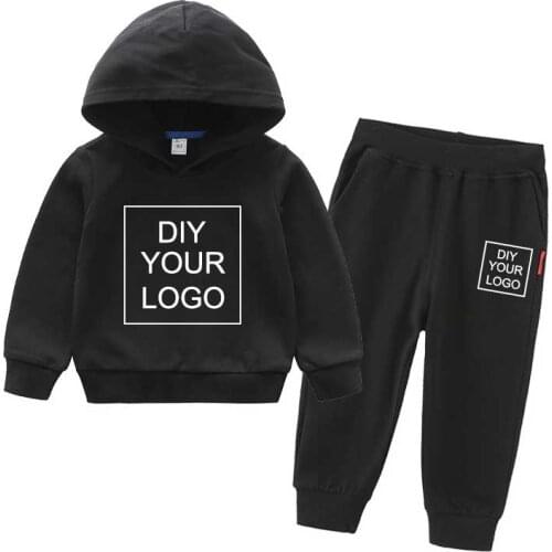 Small size Men sets Customized logo Hoodies and pants Sweatshirts Unisex DIY Logo Streetwear tracksuits Drop Shipping Pullovers