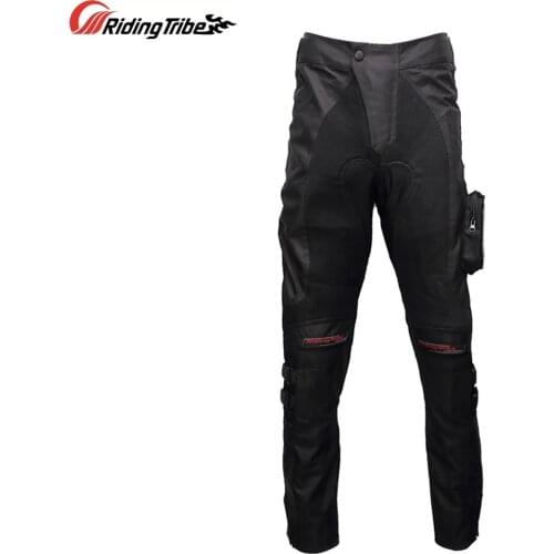 Men Motorcycle Pants Motorbike Riding Trousers Summer Breathable Rally Motocross Racing Clothing with Protective Kneepads HP-02