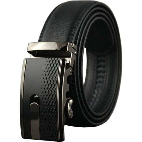 Mens Genuine Leather Belts with Automatic Buckle Fashion Designer h Brands Business Ratchet Waist Straps Gift