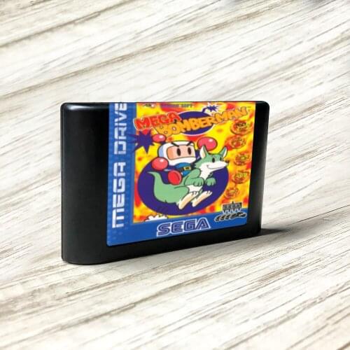 Mega Bomberman - EUR Label Flashkit MD Electroless Gold PCB Card for Sega Genesis Megadrive Video Game Console