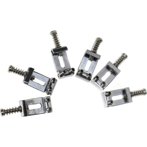 Set of 6 Replacement Chrome Tremolo Bridge Saddles For Fender Electric Guitar