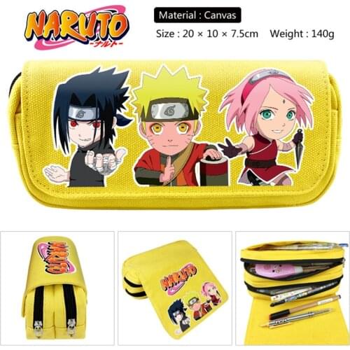 NEW Anime Pencill Case School Cartoon Black Pen Bag School Supplies Stationery Schoolbag Birthday Naruto Party Learning package