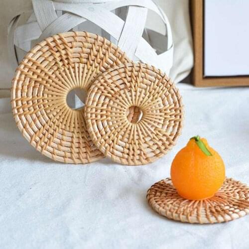 Anti-Scalding Rattan Coaster Dining Table Insulation Coaster Shooting Props Japanese-Style Furnishings Coasters For Four Seasons