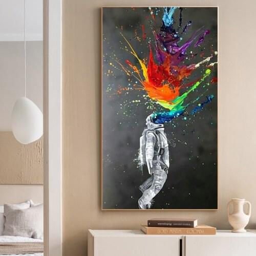 RELIABLI ART Abstract Posters And Prints Canvas Paintings Space Astronaut Pictures For Home Living Room Wall Decoration No Frame