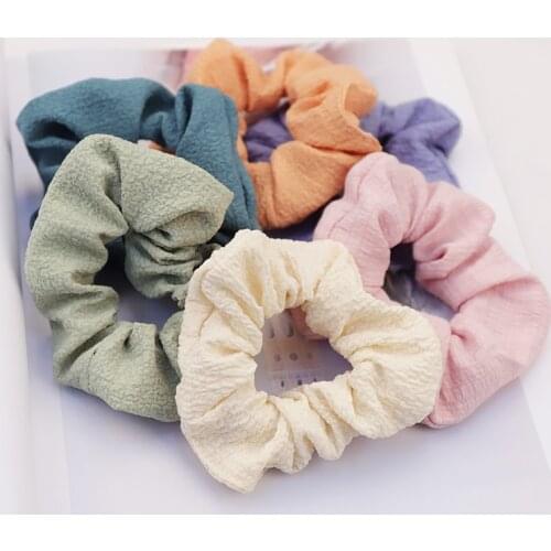 3PC Women Elegant Fabric Solid Elastic Hair Bands Ponytail Holder Scrunchies Tie Hair Rubber Band Headband Lady Hair Accessorie