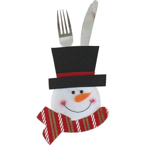 Christmas Decorations Restaurant And Hotel Layout Knife And Fork Bag Creative Tableware Set Old Snowman Knife Fork Set