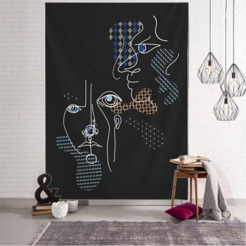Hand Painting Character Pattern Tapestry Art Deco Blanket Curtain Hanging Home Bedroom Living Room Decoration