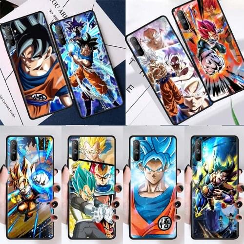 Silicone Case For Realme C3 6 7 C25 5 XT X50 8 Pro C11 C15 7i C21 V5 Black Coque Tpu Soft Anime Goku Phone Cover