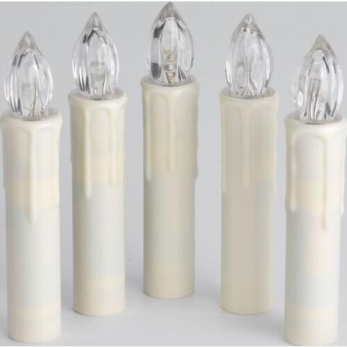 LED Flameless Taper Ivory Candles with Remote and Removable Clips Christmas Tree Candles Decor Set of 12
