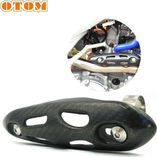 OTOM Carbon Fiber Exhaust Muffler Pipe Protection Heat Shield Cover Guard Motocross Dirt Street Bike For KTM HONDA KAWASAKI