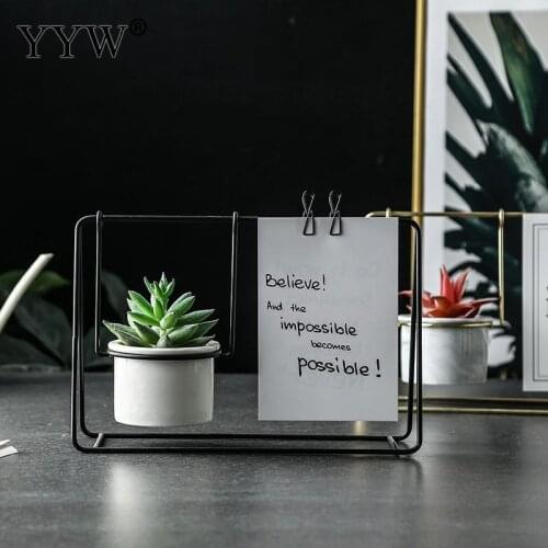 Iron Stand Nordic Flower Pot Ceramic Garden Pots Mini Flower Pots Decorative Outdoor Indoor Post-It Iron Stand Home Decoration