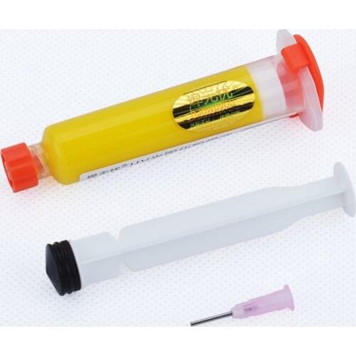 Yellow UV Soldering Paste Flux 10CC For PCB BGA Circuit Board Protect Curable Solder Welding Fluxes Oil +1 Syring Push Needle