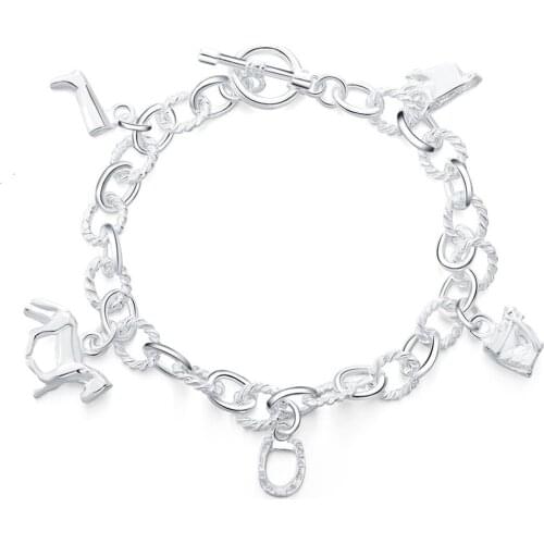 925 Sterling Silver Horse Package Boots Bracelet For Women Wedding Engagement Party Jewelry