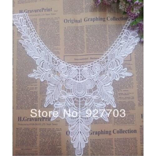 1 X High Quality Long White Motif Venise Lace Trim Lady Dress Decoration