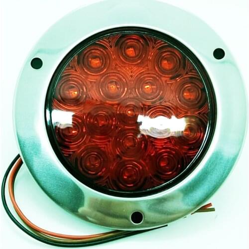 12-24V Red Round Reverse Brake Turn Signal Rear Tail Light 16 LED for Car Truck Trailer RV 1 Piece